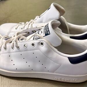 Adidas Stan Smith White Navy Leather Sneakers Men’s 11.5 Clean Classic
